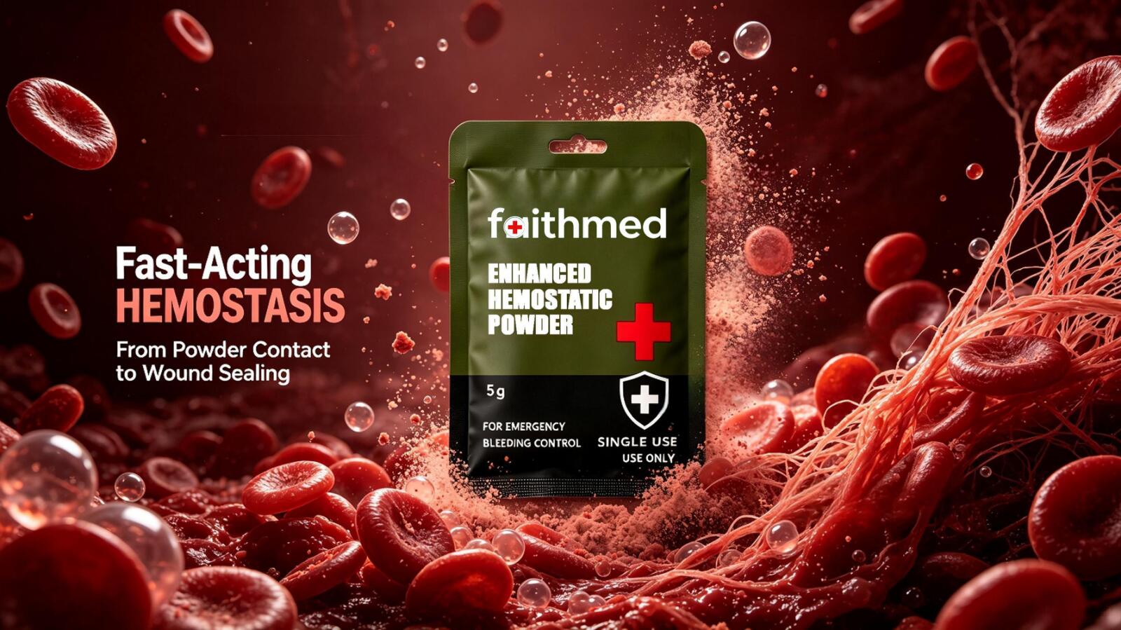 Chitosan hemostatic granules product packaging